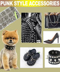 Dope Punk Studs And Spikes Kit Featuring 593 Heavy Duty Cone And Square Pyramid Studs Plus Awl Punch Set For Embellishing Denim Jackets And Leather Gear, showcasing spikes and accessories.