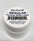 White plastic lid with Ultra-Pure Oils Regular Tuning Slide Lube 9ml Made in USA label