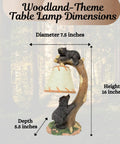 Cozy Cabin Vibes Table Lamp With Hand Painted Tree Climbing Bears Night Light Dimensions 16x7.5x5.5 inches