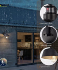 Motion Sensor Gooseneck Barn Lights Outdoor Wall Mount Porch Lights Industrial Farmhouse Sconces Black Finish Exterior Lighting Fixture, E26 Base, Requires Bulb Up To 100W, 2 Pack shown on a modern home exterior