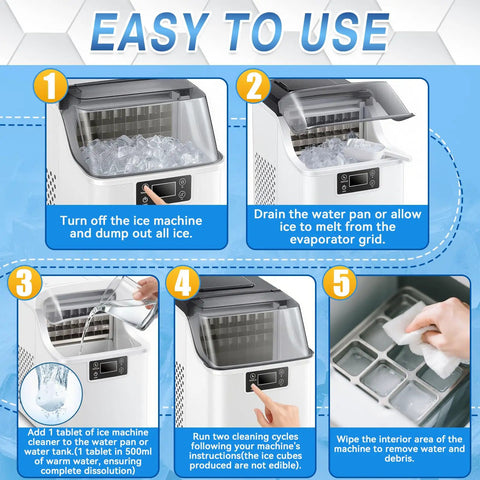 Ice Maker Cleaner Tablets Descaler 36 Pack For Portable Countertop And Nugget Ice Makers, nickel-safe descaler for countertop ice maker cleaning steps