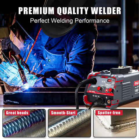140Amp MIG Welder Flux Core Gasless 3 In 1 MMA Stick Lift TIG Welding Machine 110V Synergy IGBT Inverter Portable in action