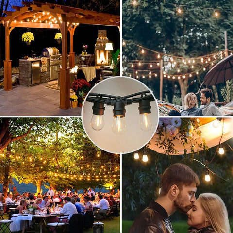 Shatterproof LED String Lights For Indoor Outdoor Use Waterproof And Weatherproof Cozy Warm White 2200K 70LM Output E26 Base 15 Pack