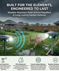 Solar Ultrasonic Deer Repellent Device With Motion Sensor Deterrent For Your Yard Protect Plants From Deer Rabbits Squirrels And Other Wildlife For Easy Install And Weather Resistant Outdoor Use, in rainy garden