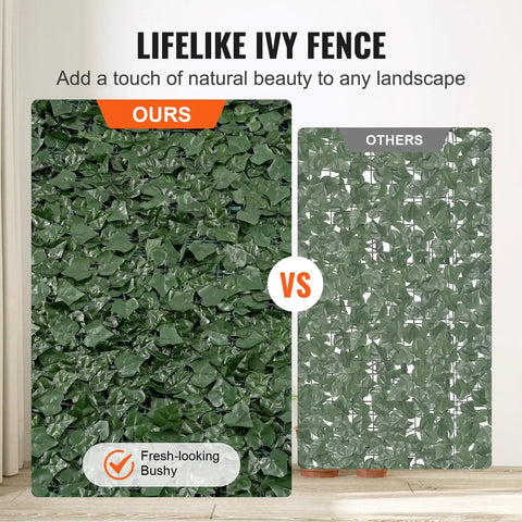 Comparison of Faux Ivy Privacy Fence Screen With Realistic Veined Leaves 96 Inch By 72 Inch Mesh Backed Greenery Wall Decor against another product