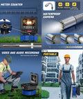 Crush Stubborn Blockages Fast With This Heavy Duty 30 Meter Pipeline Inspection Camera, 9 inch LCD monitor, and waterproof camera.