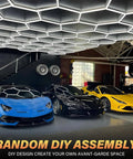 Hexagon LED Garage Light With Upgraded Wider Light Tube Mega Bright 24000 Lumens 5000K Daylight 200W Ceiling in auto shop