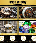 Multiple polishing processes including mechanical, bearing, die and mold, and jade polishing with the Diamond Chainsaw Sharpener Kit With 36 Piece Set And Storage Case Titanium Plated Grinding Bits For Chainsaws And Power Rotary Tools Includes 5/32 Inch 3/16 Inch And 7/32 Inch Bits For Electric Drill.