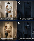 4 Pack Motion Sensor LED Bulbs 12W 100W Equivalent 2700K Warm White Auto On Off Dusk To Dawn Security Lighting For Indoor Outdoor Porch Garage Basement Stairs Energy Efficient Easy Hands Free Light in laundry room