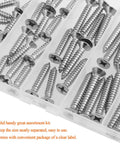 Workhorse Gauge 12 Wood Screws Assortment Kit, 54 Piece 304 Stainless Steel Phillips Countersunk Fasteners in a clear latching case.