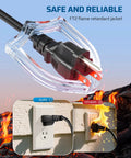 Outdoor Extension Cord 3 Ft Short Power Cable 16 AWG SJTW With 3 Prong Grounded Plugs For Indoor Use Plug And Play Ready
