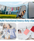 Heavy Duty Rubber Coated Clothespins And Chip Clips With A Badass Spring Grip Perfect For Laundry Food Storage And Outdoor Drying All Week Long Zero Slip, holding clothes outdoors.