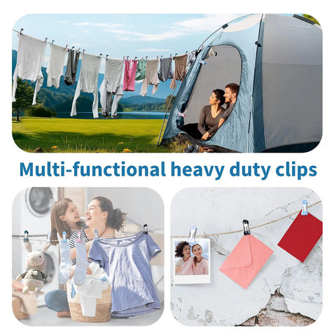 Heavy Duty Rubber Coated Clothespins And Chip Clips With A Badass Spring Grip Perfect For Laundry Food Storage And Outdoor Drying All Week Long Zero Slip, holding clothes outdoors.