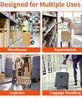 ZMRTDWO stainless steel 800 lb dolly cart with wheels; 2-in-1 folding hand truck for warehouse use