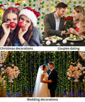 Fake Ivy Vines With 80 LED String Lights 12 Pack 84 Feet Total Length For Indoor Outdoor Decor at Christmas, dating, and wedding