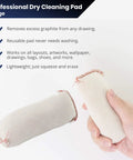 Large Dry Cleaning Pads For Drafting Art Architecture And Graphite Erasers For Smudge Free Drawings Pro Grade Tools Ideal For Architects And Artists Needing Clean Lines And Precise Corrections, shown in hand