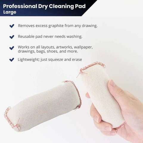 Large Dry Cleaning Pads For Drafting Art Architecture And Graphite Erasers For Smudge Free Drawings Pro Grade Tools Ideal For Architects And Artists Needing Clean Lines And Precise Corrections, shown in hand