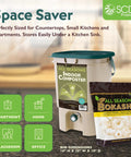Indoor Composter Starter Kit For Kitchen With 5 Gallon Tan Bin Lid And Spigot Plus 1 Gallon Bag Of Dry Bokashi Bran