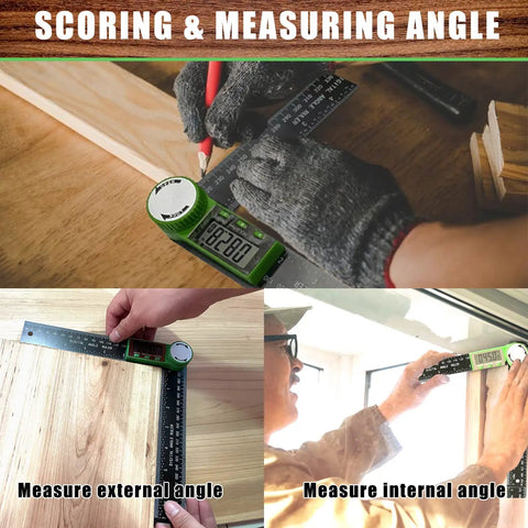 Super Solid Two In One Digital Angle Finder Protractor And Miter Saw Gauge for scoring and measuring angles accurately.
