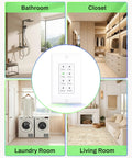 Digital Countdown Timer for Lights and Fans in bathroom, closet, laundry, and living room. Countdown Digital Wall Timer Switch For Exhaust Fans And Lights, Six Preset Options From 5 To 60 Minutes, One Touch Control, Indoor Bathroom Fan Light Timer With Neutral Required And Wall Plate Included, ETL Listed, center.
