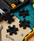 Black NBR rubber spider inserts for L-jaw coupling, solid center, 4 pcs (L100)