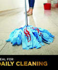 Mop cleaning floor with Stain Proof Daily Floor Cleaner Concentrate With Enzymatic Cleaning Formula For Grime Busting Tile Marble Porcelain Ceramic And Luxury Vinyl Floors Hyper Biodegradable Eco Friendly Mopping Solution One Quart, emphasizing daily use.