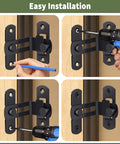 Installation of Heavy Duty 90 Degree Barn Door Flip Lock for Privacy and Security on sliding barn doors wood fences and gates