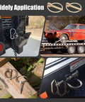 12 Pc One Quarter Inch Locking Hitch Pins With Ring Kit shown on various towing equipment and vehicles.