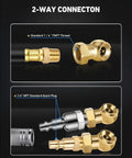 2 Pack Closed Ball Air Chucks With 360 Degree Swivel Plug For Leak Free Tire Inflation Hose Safe Design Keeps Hoses From Scratching Fittings Easy Quick Connect pneumatic adapters, 1/4" FNPT and NPT