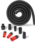 10 Foot Dust Collection Hose Kit With 8 Attachments For Most Power Tools And Shop Vacuums, Sili Flex Fittings Displayed