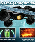 Amphibious RC Car One Eighth Scale 4WD Monster Truck That Rips Water And Land With Waterproof Chassis and LED Lights