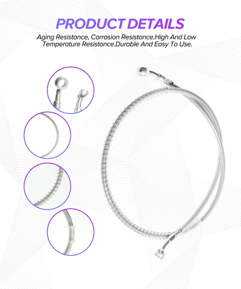Steel Braided Motorcycle Brake Line Universal Fit Hydraulic Hose for Most Motorcycles Pit Bikes Dirt Bikes Bicycles and Cars Durable