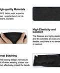 Level 5 Cut Resistant Sleeves 2 Pack With Thumb Holes; close-up of fabric, elasticity, and stitching details