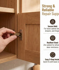 Hand installing 6x14mm Short Expansion Screw Set for cabinet hinges, highlighting stripped hole repair and secure hold features.