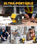 Bluetooth Speaker That Works With DeWALT 20V Max Battery For Jobsite Camping And Festival Gear, Power Up, Outdoor Use
