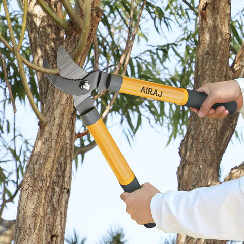 Bypass Garden Loppers For Pruning, 16 Inch Shears With SK5 High Carbon Steel Blades cutting tree branch