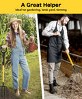 Heavy Duty Four Tine Garden Spading Fork With Ergonomic No Slip D Grip Handles, 45 Inch Long Handle For Easy Digging outdoors.