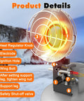 Portable 15000 BTU Propane Heater for Outdoor Use with Three Adjustable Modes and Safety Shut Off Valve in snowy landscape