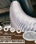 Beefy Heavy Duty 4 Inch 40 Foot PVC Dust Collection Hose For Vacuum Dust Debris And Fume Extraction Clear Flexible Puncture Resistant