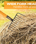 4 Pack 10 Tine Pitch Fork With Long Wooden Handle Heavy Duty Muck Rake Broadfork Garden Tool for Manure Cleanup in hay