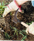 All In One Multi Functional Gardening Weeding Tool With Dual Blade Manganese Hook Portable in use pulling weeds