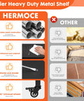 Comparison of Beefy Heavy Duty Fifty Point Four Inch Steel Workbench With Pegboard And Lockable Rolling Wheels against weaker wood options