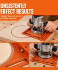Pro Level Aluminum Router Base Plate With Dual Scale Precision Markers Durable Build supports trim routers for detailed edge trimming.