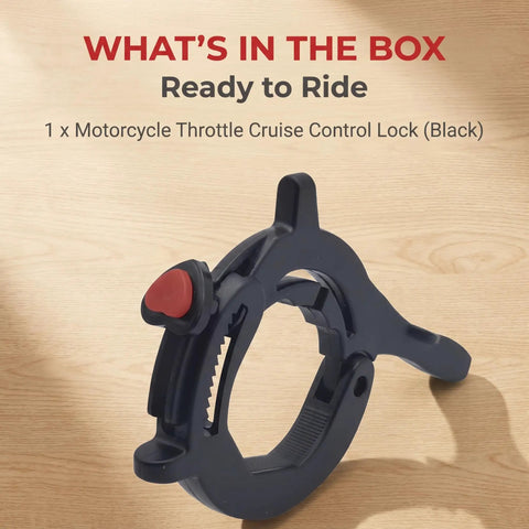 Solid Motorcycle Throttle Cruise Control Lock With Adjustable Abs Mount For 1 2 To 1 5 Inch Tubes Universal Fit For Street Bikes Scooters And EVs Bringing Chill Highway Cruising And No More Hand Cramps While You Ride Easy, black ABS mount