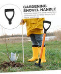 Image of D Shaped Shovel Handle Replacement For Digging And Planting Durable Plastic Garden Tool Heavy Duty Spade Handle with person planting