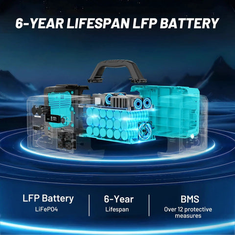 Heavy Duty Solar Generator Kit That Powers Your Gear With 1800W Continuous Power, 3600W Surge, And 200W Solar Panel, 6-year LFP battery