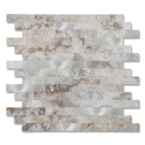 Peel And Stick Stone And Metal Tile Backsplash 12x12 In Perisa For Kitchen Bathroom Laundry Camper And Fireplace With Durable Adhesive And Realistic Texture