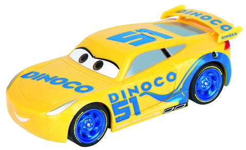 Dinoco Cruz Ramirez car from Speed Arena Disney Pixar Cars Slot Car Race Track Set With Lightning McQueen And Dinoco Cruz Ramirez