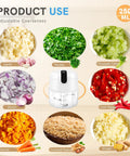 Easyspeed Wireless Garlic Chopper Mini Electric Food Processor With 304 Stainless Steel Blades For Onions Ginger And Baby Food Portable Usb Rechargeable Handheld Meat Grinder Smart Kitchen Gadget White used with chopped vegetables.