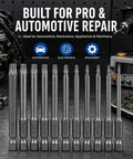 Magnetic Torx Security Bit Set, 11 Piece S2 Steel Drivers T6 To T40, 3 Inch Long Sandblasted Finish, various sizes T6 to T40.